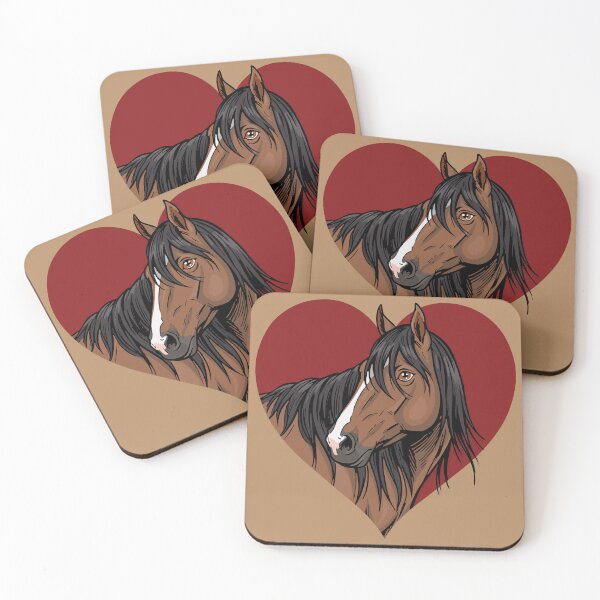 Item preview, The head of the Adaev horse and a red heart designed and sold by Cheval-de-coeur.