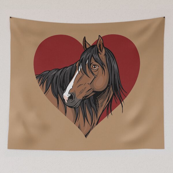 Item preview, The head of the Adaev horse and a red heart designed and sold by Cheval-de-coeur.