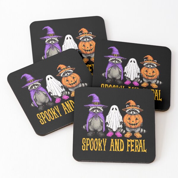 Item preview, Spooky and Feral Raccoons Halloween Costume Lineup designed and sold by Byhergawaa.