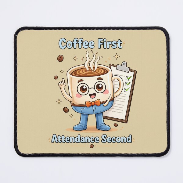 Item preview, Coffee First, Attendance Second- Funny Teacher Coffee Quote designed and sold by Classroom Crew Studio.