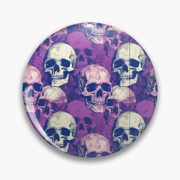 Item preview, Purple Pink Skull Repeat Pattern Gothic Halloween Skeleton Art designed and sold by JRRTs.