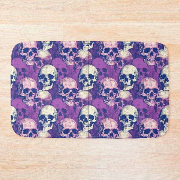 Item preview, Purple Pink Skull Repeat Pattern Gothic Halloween Skeleton Art designed and sold by JRRTs.