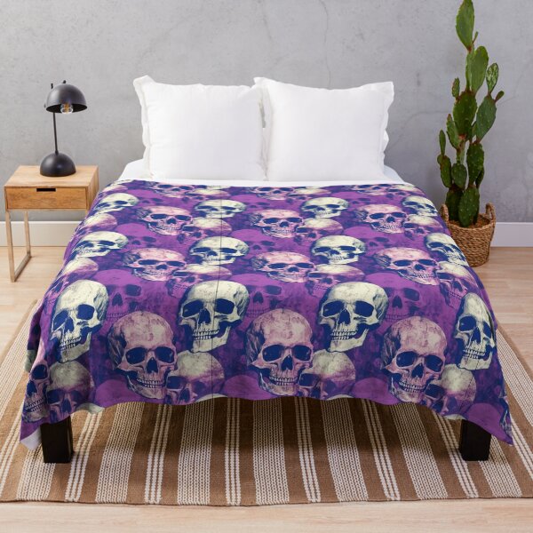 Item preview, Purple Pink Skull Repeat Pattern Gothic Halloween Skeleton Art designed and sold by JRRTs.