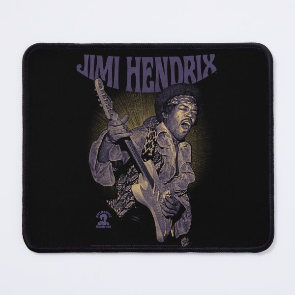 Artikelvorschau, Jimi Hendrix Porträt einer lila-gelben Gitarre entworfen und verkauft von Erin Travis.