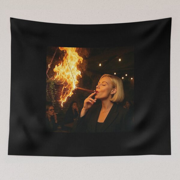 Item preview, Fire and Smoke Glamour Woman Bold Nightlife Portrait Design. designed and sold by Spark2Seduction.
