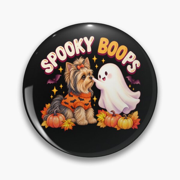 Item preview, Yorkie Halloween Spooky Boops Ghost Cute Dog Pumpkin designed and sold by Cute & Sassy Custom Gifting Boutiques.