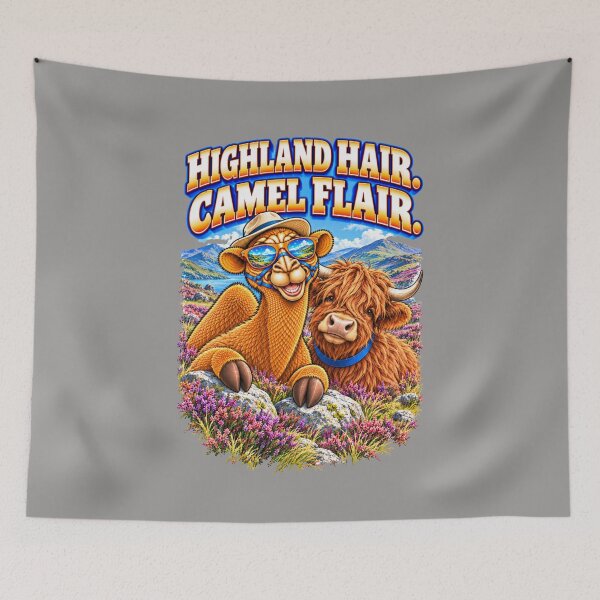 Item preview, Highland Hair. Camel Flair – Funny Camel T-Shirt Animal Graphic Camel T-Shirt designed and sold by Camel & Quirk.