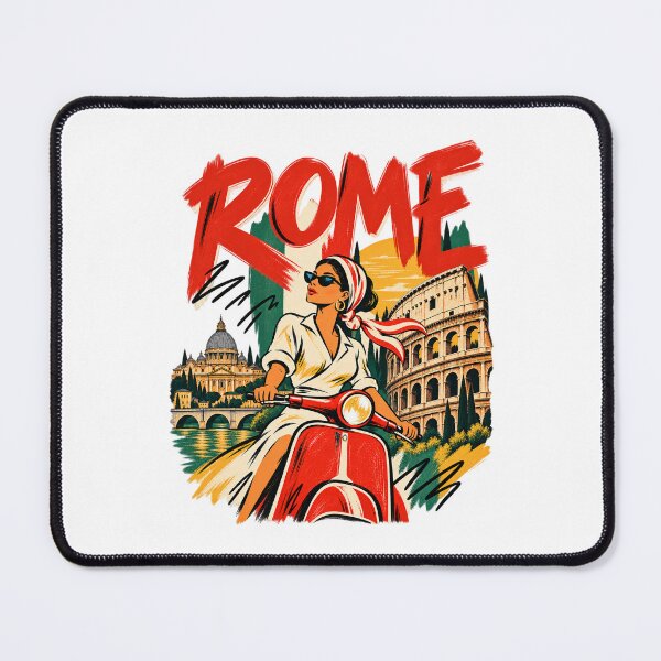 Item preview, Rome Italy Vintage – Retro Italian Scooter Woman & Colosseum Graphic designed and sold by Retroteez.