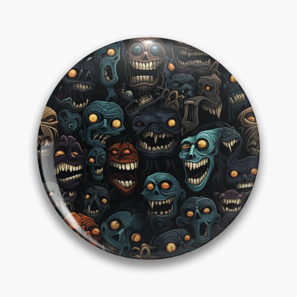 Item preview, Creepy Monster Faces Repeat Pattern Dark Halloween Horror Creature designed and sold by JRRTs.