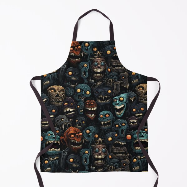 Item preview, Creepy Monster Faces Repeat Pattern Dark Halloween Horror Creature designed and sold by JRRTs.