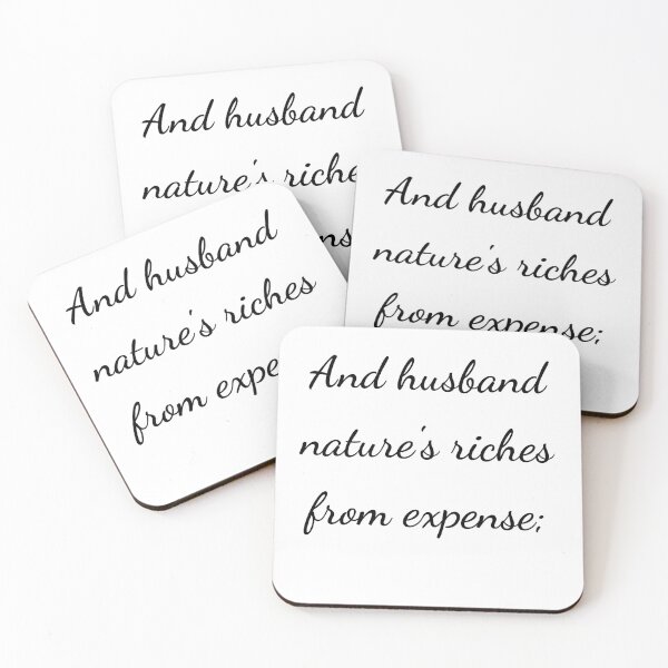Item preview, “And husband nature’s riches from expense;” - handwriting black designed and sold by ariksworld.