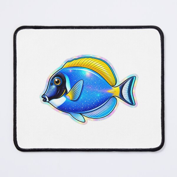 Item preview, Powder Blue Tang Holographic Glitter Sticker Reef Fish Art designed and sold by KenworksDigital.