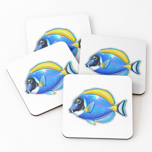 Item preview, Powder Blue Tang Holographic Glitter Sticker Reef Fish Art designed and sold by KenworksDigital.