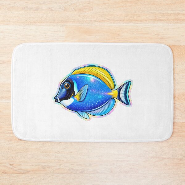 Item preview, Powder Blue Tang Holographic Glitter Sticker Reef Fish Art designed and sold by KenworksDigital.