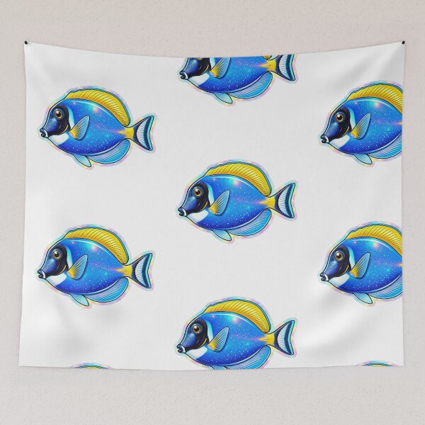 Item preview, Powder Blue Tang Holographic Glitter Sticker Reef Fish Art designed and sold by KenworksDigital.