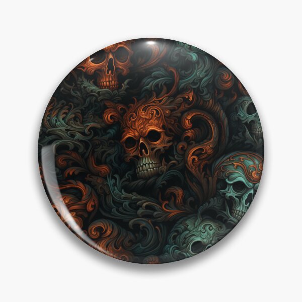 Item preview, Ornate Gothic Skull Repeat Pattern Dark Baroque Halloween Horror Design designed and sold by JRRTs.