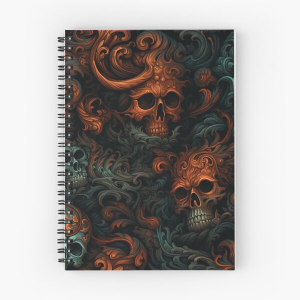 Item preview, Ornate Gothic Skull Repeat Pattern Dark Baroque Halloween Horror Design designed and sold by JRRTs.