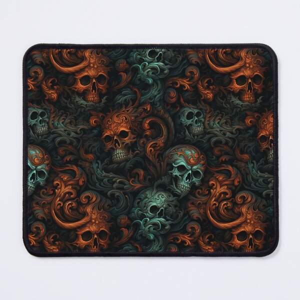 Item preview, Ornate Gothic Skull Repeat Pattern Dark Baroque Halloween Horror Design designed and sold by JRRTs.