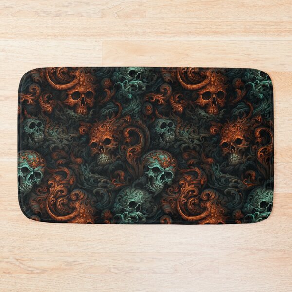 Item preview, Ornate Gothic Skull Repeat Pattern Dark Baroque Halloween Horror Design designed and sold by JRRTs.