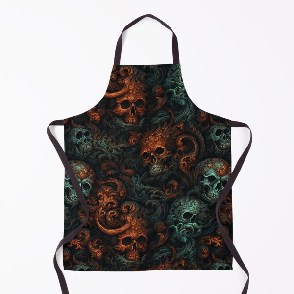 Item preview, Ornate Gothic Skull Repeat Pattern Dark Baroque Halloween Horror Design designed and sold by JRRTs.