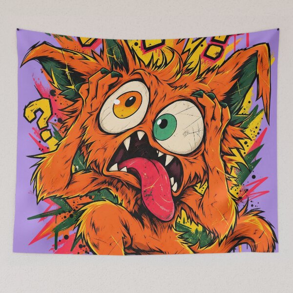 Item preview, Funny Orange Kaiju Monster Question Marks designed and sold by Artistikastore.