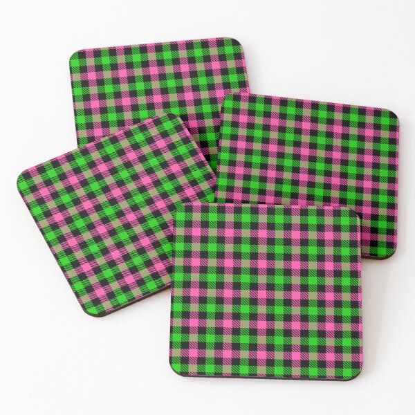 Item preview, Pink And Green On Black Gingham Check   designed and sold by PatternTitan.