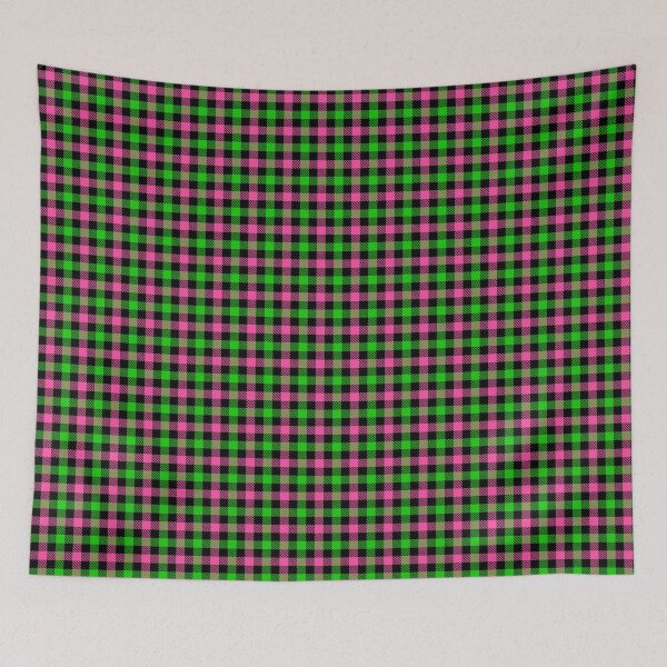 Item preview, Pink And Green On Black Gingham Check   designed and sold by PatternTitan.