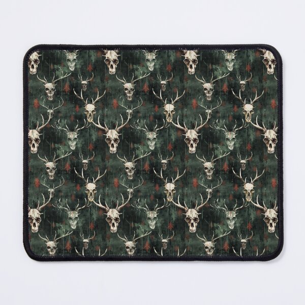 Item preview, Deer Skull Antler Repeat Pattern Dark Woodland Gothic Halloween designed and sold by JRRTs.