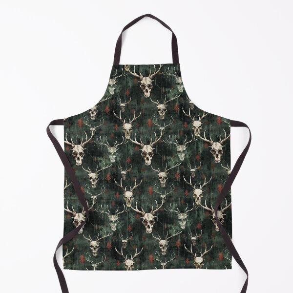 Item preview, Deer Skull Antler Repeat Pattern Dark Woodland Gothic Halloween designed and sold by JRRTs.