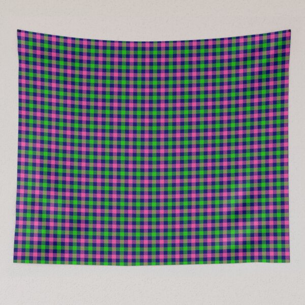 Item preview, Pink And Green On Blue Gingham Check   designed and sold by PatternTitan.