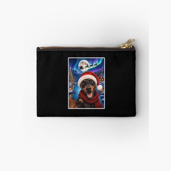 Item preview, Doberman Dog Christmas Selfie Moon Night Santa Sleigh designed and sold by Chaya Reid.