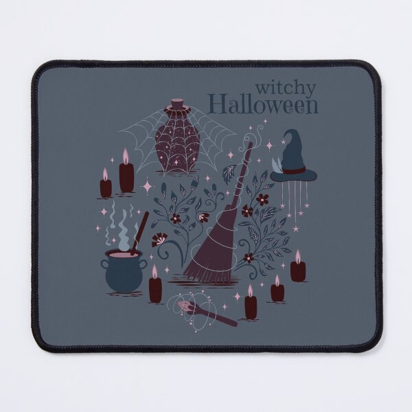 Item preview, Witchy Halloween Wreath – Cauldron, Floral Broom, Witch Hat & Potion Bottle Cottagecore Illustration designed and sold by Kozee.