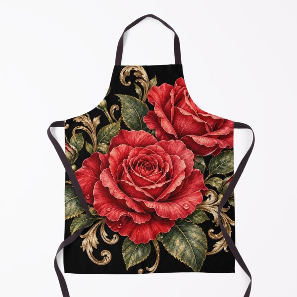 Item preview, Elegant Red Roses with Ornamental Botanical Details. designed and sold by MissYouONLY.