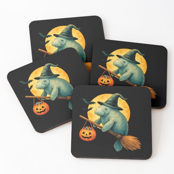 Item preview, Manatee Witch Broom Pumpkin Bucket Dark Gray designed and sold by Byhergawaa.