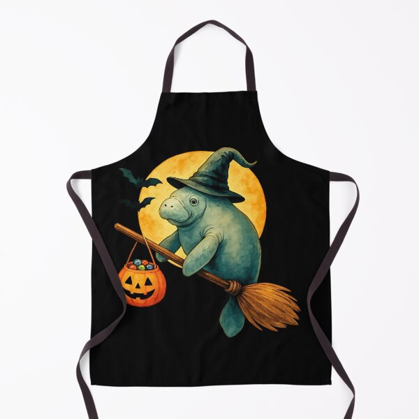Item preview, Manatee Witch Broom Pumpkin Bucket Dark Gray designed and sold by Byhergawaa.