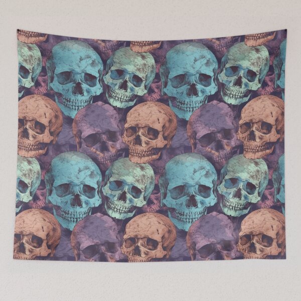 Item preview, Pastel Skull Repeat Pattern Colorful Gothic Halloween Skeleton Design designed and sold by JRRTs.