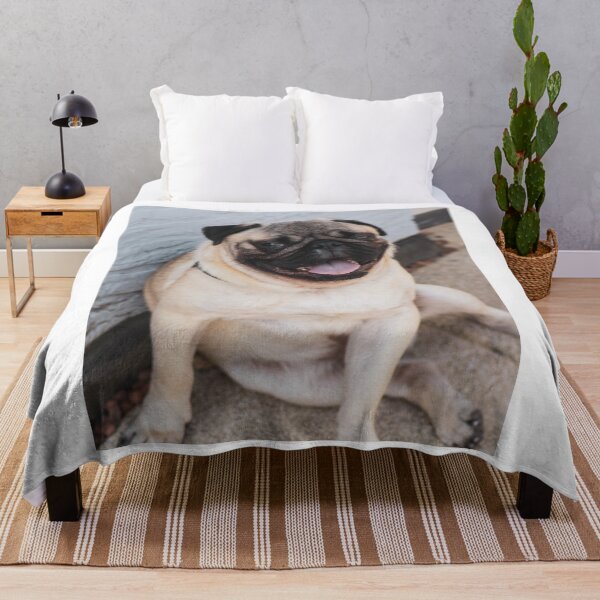 Item preview, Happy Smiling Fawn Pug Dog Portrait designed and sold by VanGaldo.