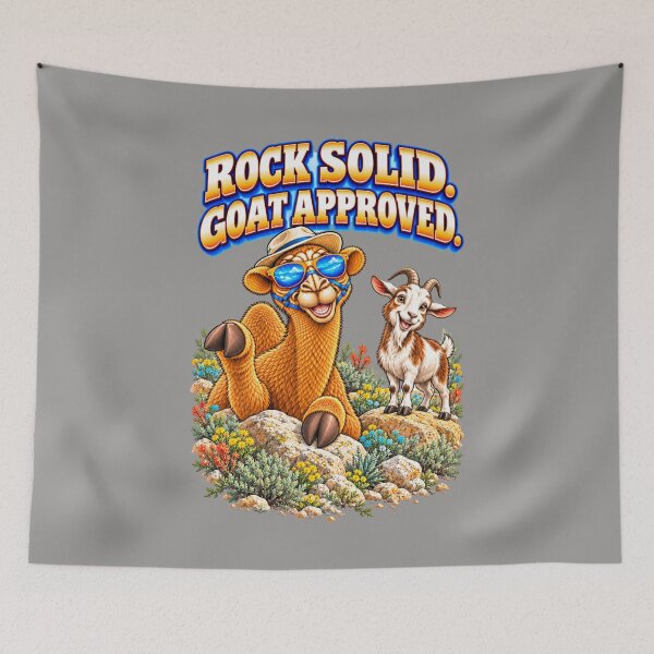 Item preview, Goat Approved Rock Solid – Funny Camel T-Shirt Animal Graphic Camel T-Shirt designed and sold by Camel & Quirk.