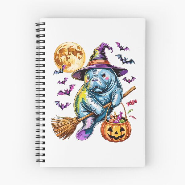 Item preview, Manatee Witch Broom Pumpkin Bucket Dark Gray designed and sold by Byhergawaa.