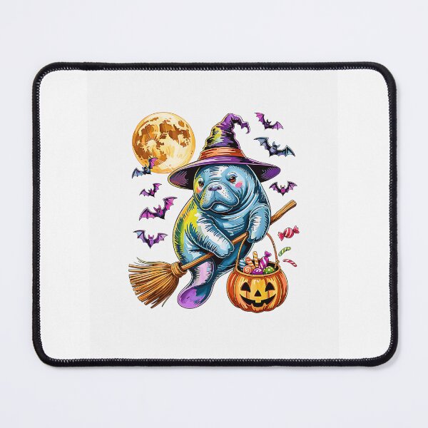 Item preview, Manatee Witch Broom Pumpkin Bucket Dark Gray designed and sold by Byhergawaa.
