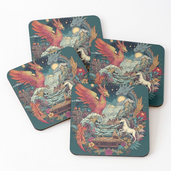 Item preview, Modern Dragon Phoenix Fantasy Fusion designed and sold by Omtatsat.