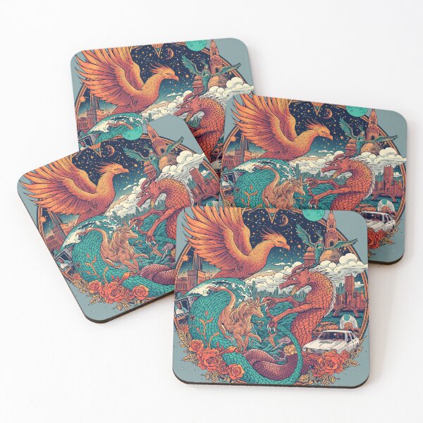 Item preview, Modern Dragon Phoenix Fantasy Fusion designed and sold by Omtatsat.