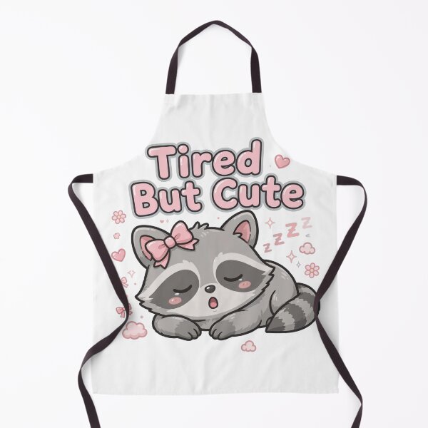 Item preview, Tired But Cute Sleepy Raccoon Pink Bow Coquette Sticker designed and sold by StyxIND.