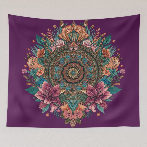 Item preview, Boho Floral Ocean Geometric Pattern designed and sold by Omtatsat.