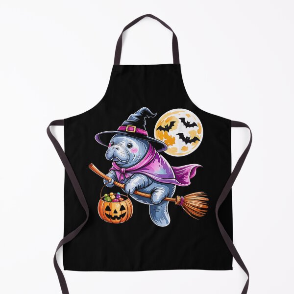 Item preview, Manatee Witch Broom Pumpkin Bucket Dark Gray designed and sold by Byhergawaa.