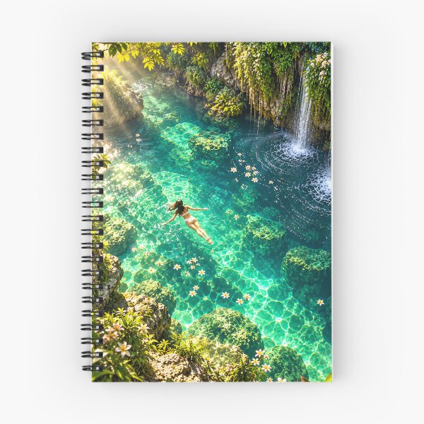 Item preview, Tropical Waterfall Cenote Turquoise Pool Jungle Wall Art designed and sold by IRON SIREN.