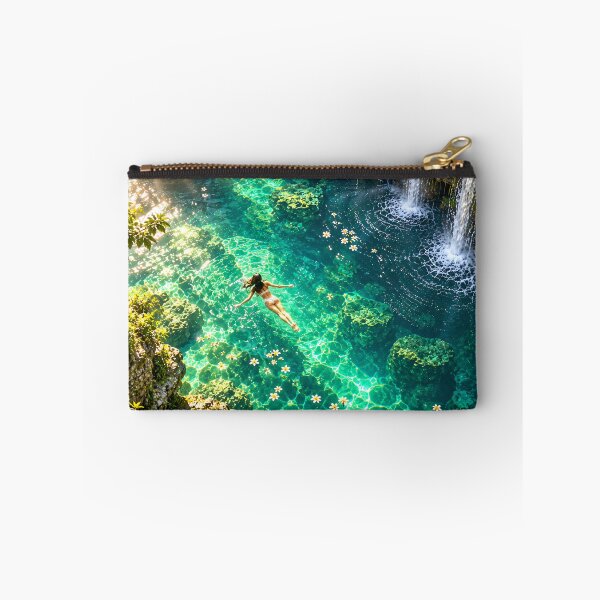 Item preview, Tropical Waterfall Cenote Turquoise Pool Jungle Wall Art designed and sold by IRON SIREN.
