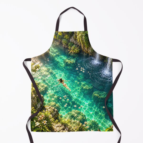 Item preview, Tropical Waterfall Cenote Turquoise Pool Jungle Wall Art designed and sold by IRON SIREN.