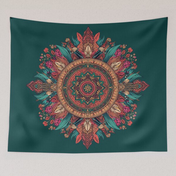 Item preview, Boho Floral Ocean Geometric Pattern designed and sold by Omtatsat.