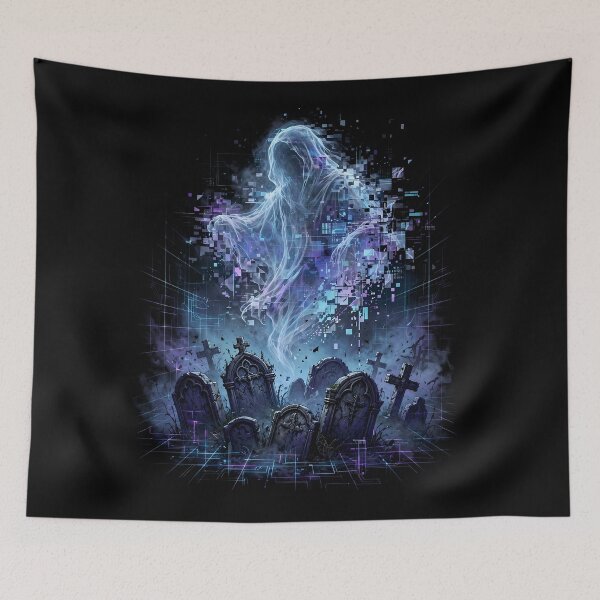 Item preview, Digital Ghost Rising from a Glitched Graveyard designed and sold by Skolyak.